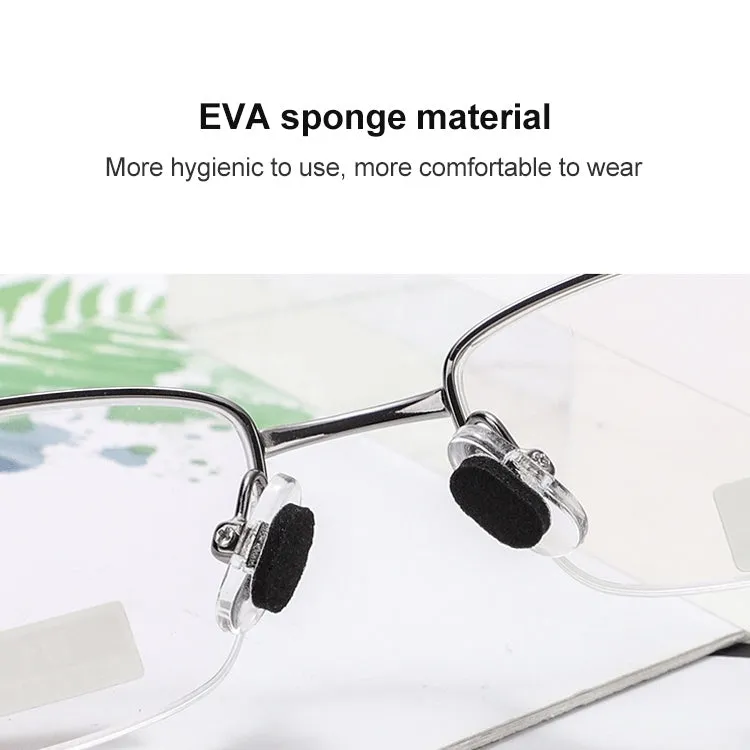 20 PCS Glasses Nose Strip Soft EVA Sponge Nose Mat Comfortable No Pressure Mark Does Not Remove Makeup Anti-Height Eye Frame Nose(Black 1.5mm)