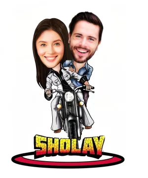Adesh Anusaar™ Caricature Personalized Gifts for Couple shoaly Best Friend (9 x 6.5) AD116