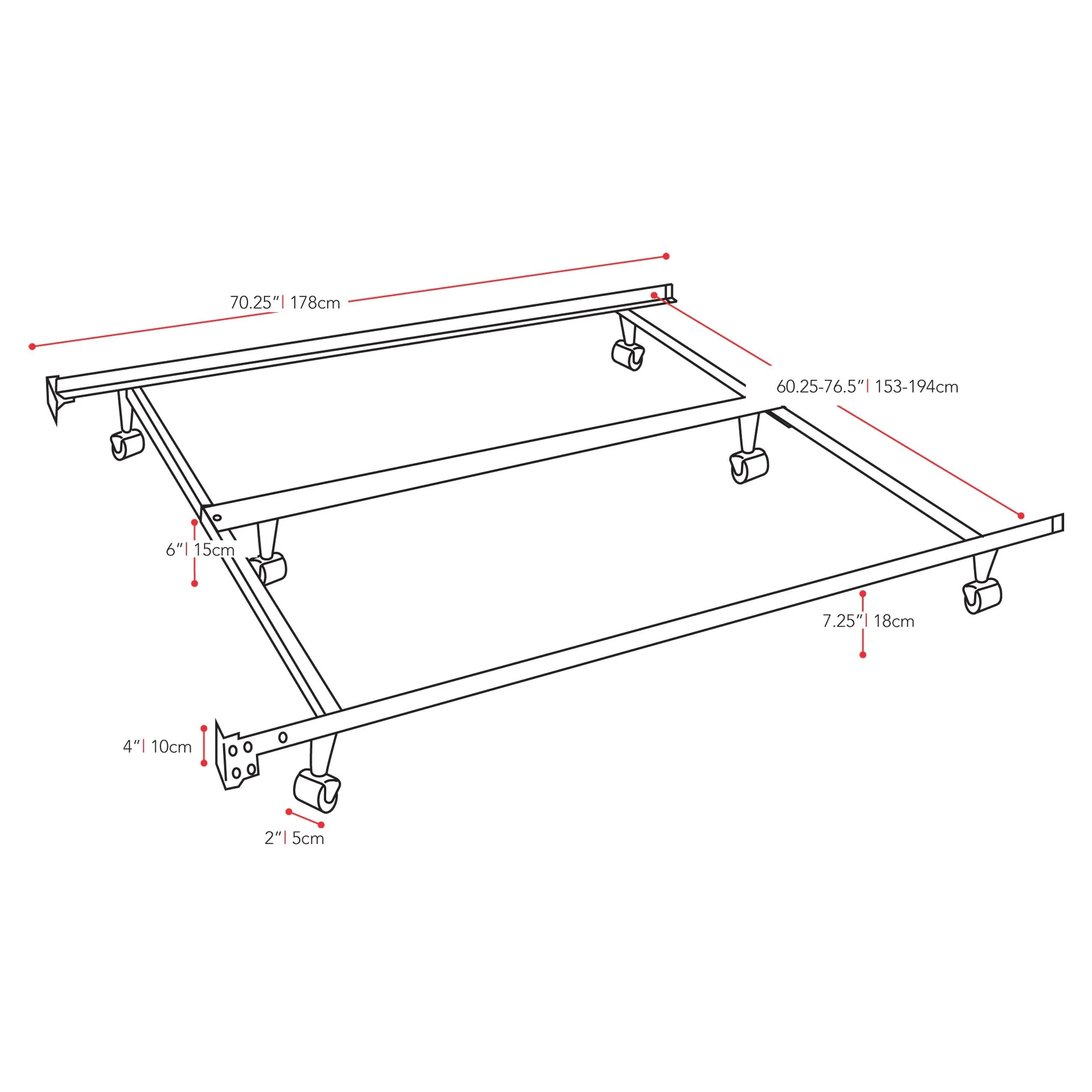 Adjustable Metal Bed Frame, Queen / King