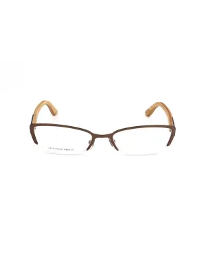 Alexander McQueen Metal Frames with Brown and Blue Semi-Matte Dial