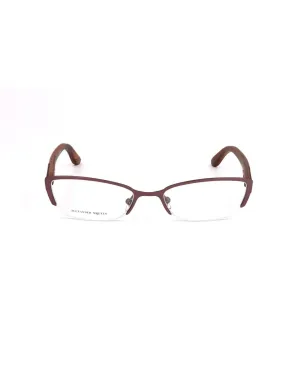 Alexander McQueen Metal Frames with Burgundy and Red Semi-Matte Dial