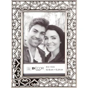 All Things You Jeweled Hearts Pewter Picture Frame: 4 x 6 inches