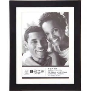 All Things You™ Simple Black Picture Frame w/Matting: 6x8 to 5x7
