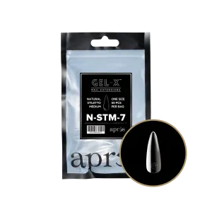 Apres Gel-X Natural STILETTO MEDIUM Refill Bags, Size #7, 98437 OK0715MD