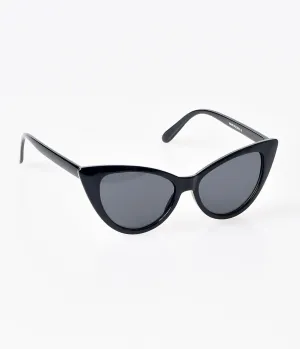 Black Retro Pointed Cat Eye Sunglasses