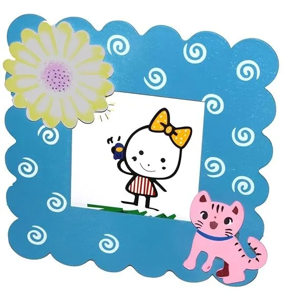 Bluedeal Beautiful Wood Cute Cartoon Photo Frames For Children Birthday Party Return Gift (Pack Of 6)
