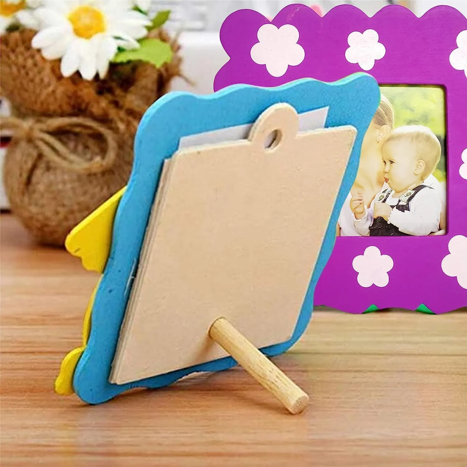 Bluedeal Beautiful Wood Cute Cartoon Photo Frames For Children Birthday Party Return Gift (Pack Of 6)