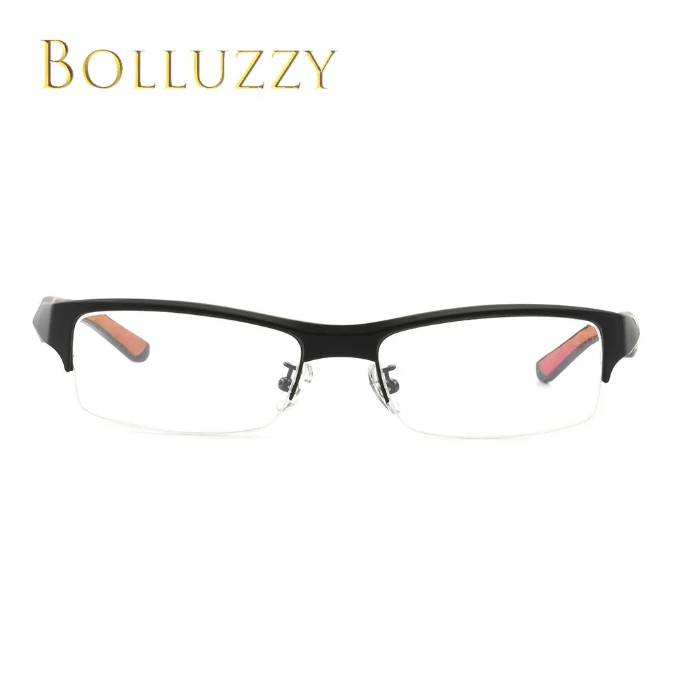 Bolluzzy Unisex Titanium Eyeglasses Semi Rim Square Bo1077