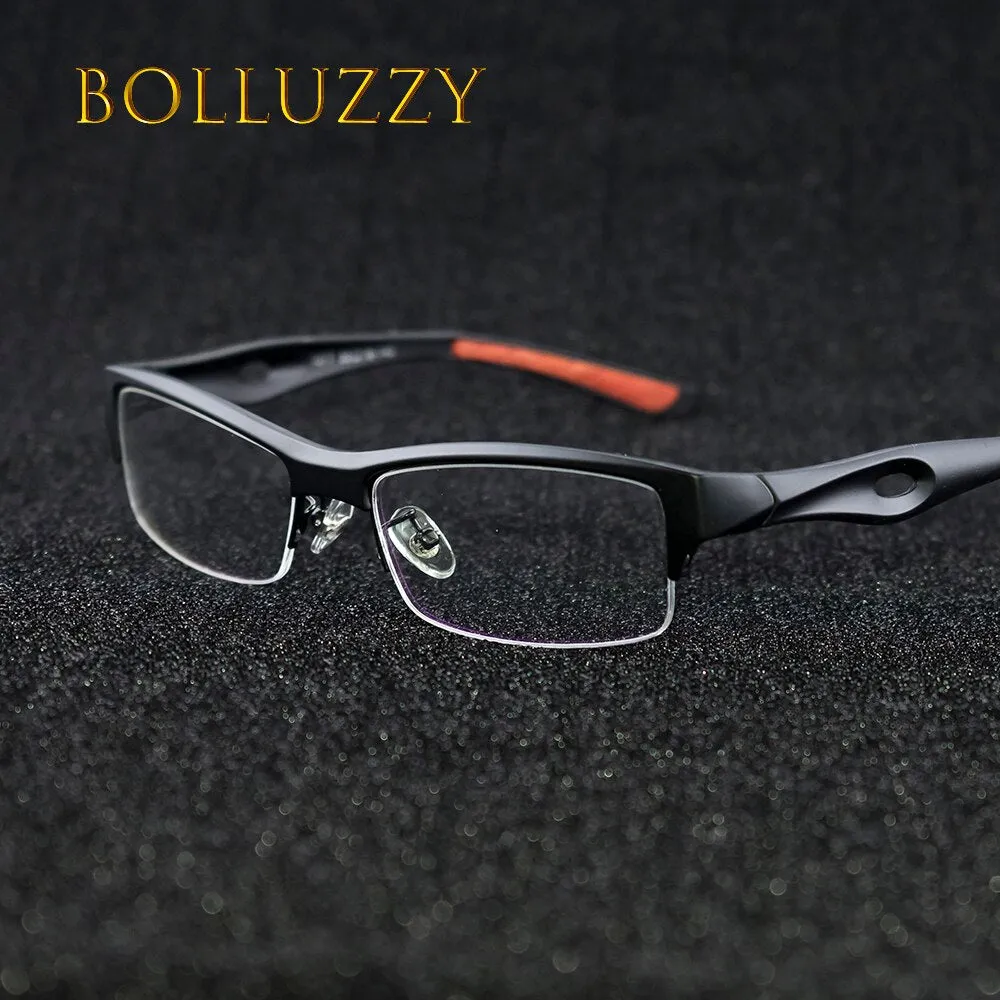 Bolluzzy Unisex Titanium Eyeglasses Semi Rim Square Bo1077