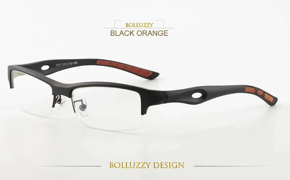 Bolluzzy Unisex Titanium Eyeglasses Semi Rim Square Bo1077