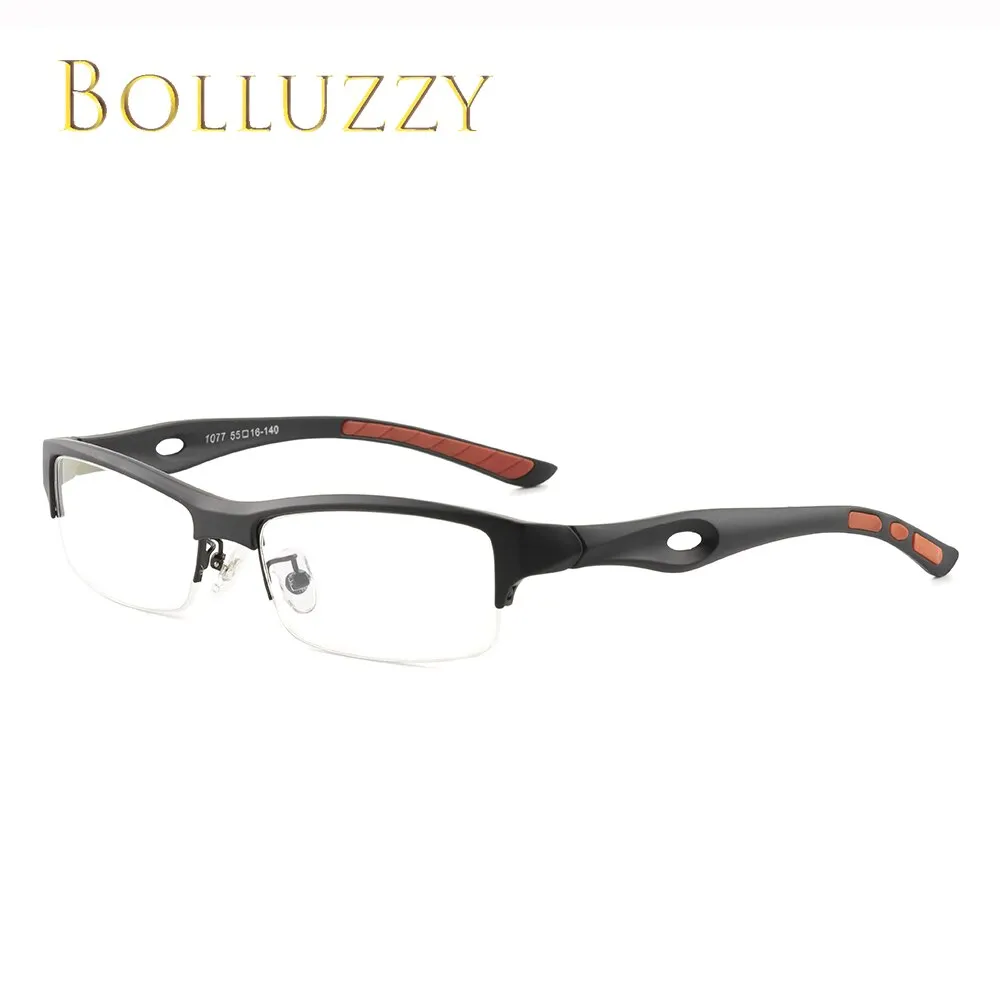 Bolluzzy Unisex Titanium Eyeglasses Semi Rim Square Bo1077