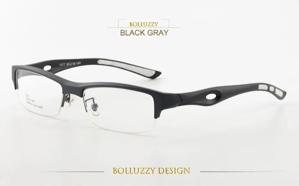 Bolluzzy Unisex Titanium Eyeglasses Semi Rim Square Bo1077