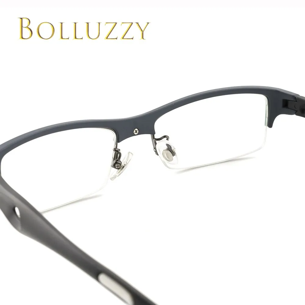 Bolluzzy Unisex Titanium Eyeglasses Semi Rim Square Bo1077