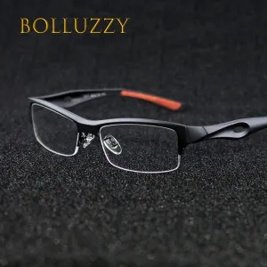 Bolluzzy Unisex Titanium Eyeglasses Semi Rim Square Bo1077