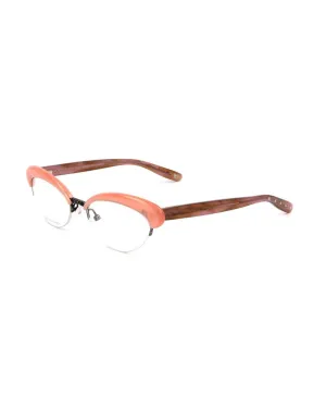 Bottega Veneta Metal Frame Watch with Pink and Brown Semi-Matte Dial