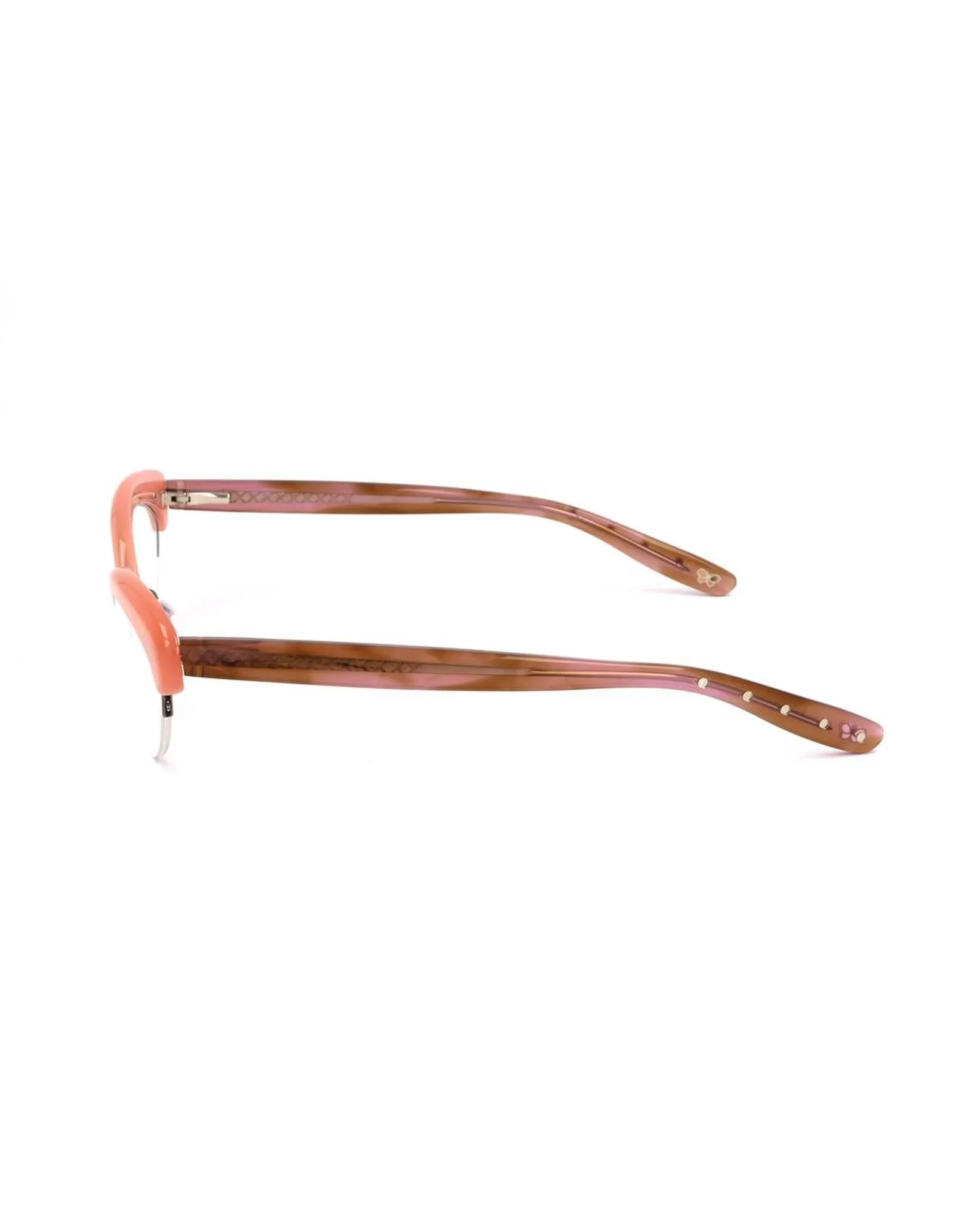 Bottega Veneta Metal Frame Watch with Pink and Brown Semi-Matte Dial