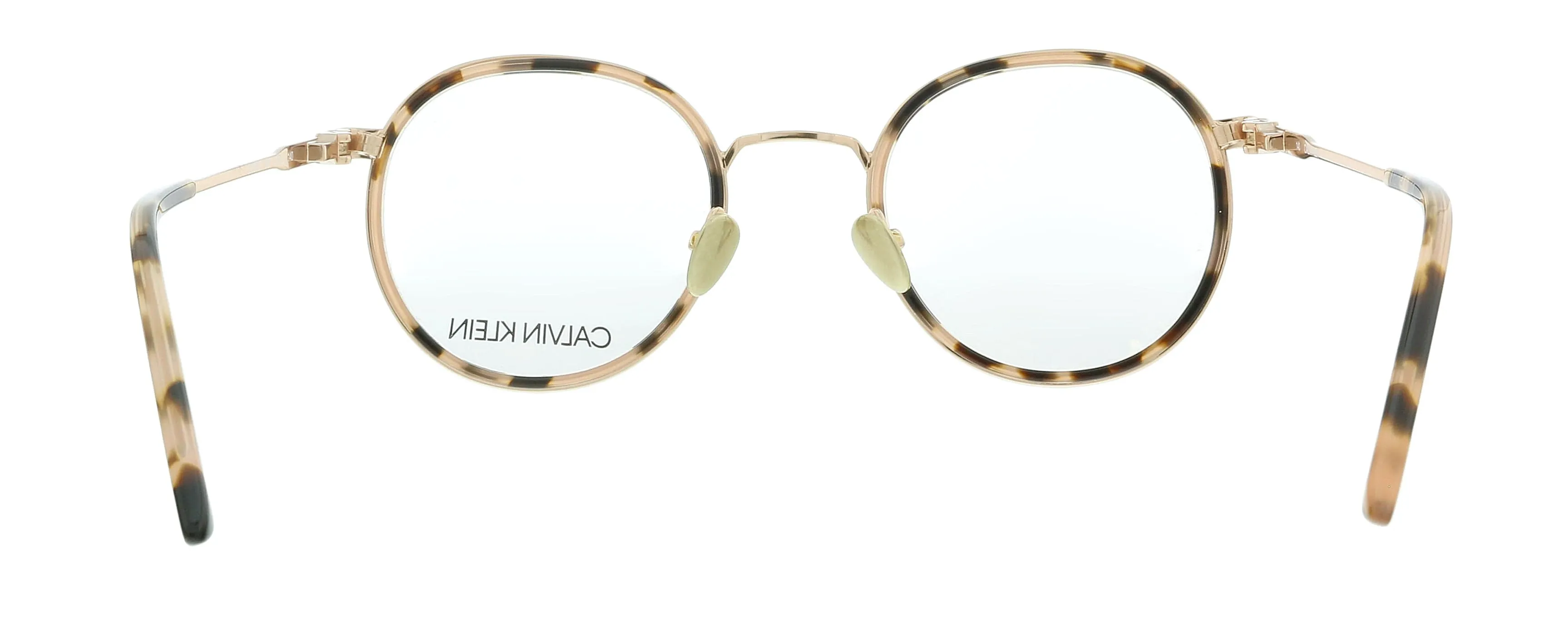 Calvin Klein CK18107 665 Peach Tortoise Round Eyeglasses