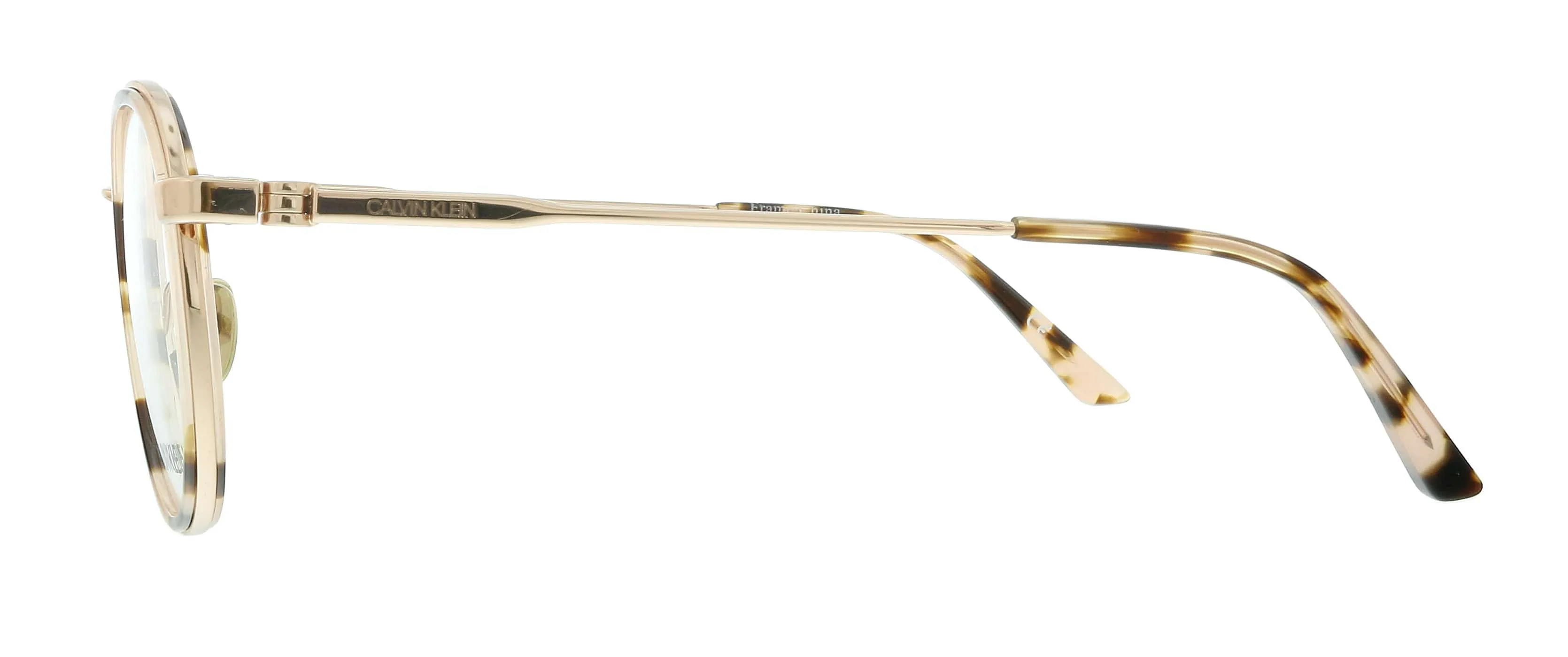 Calvin Klein CK18107 665 Peach Tortoise Round Eyeglasses