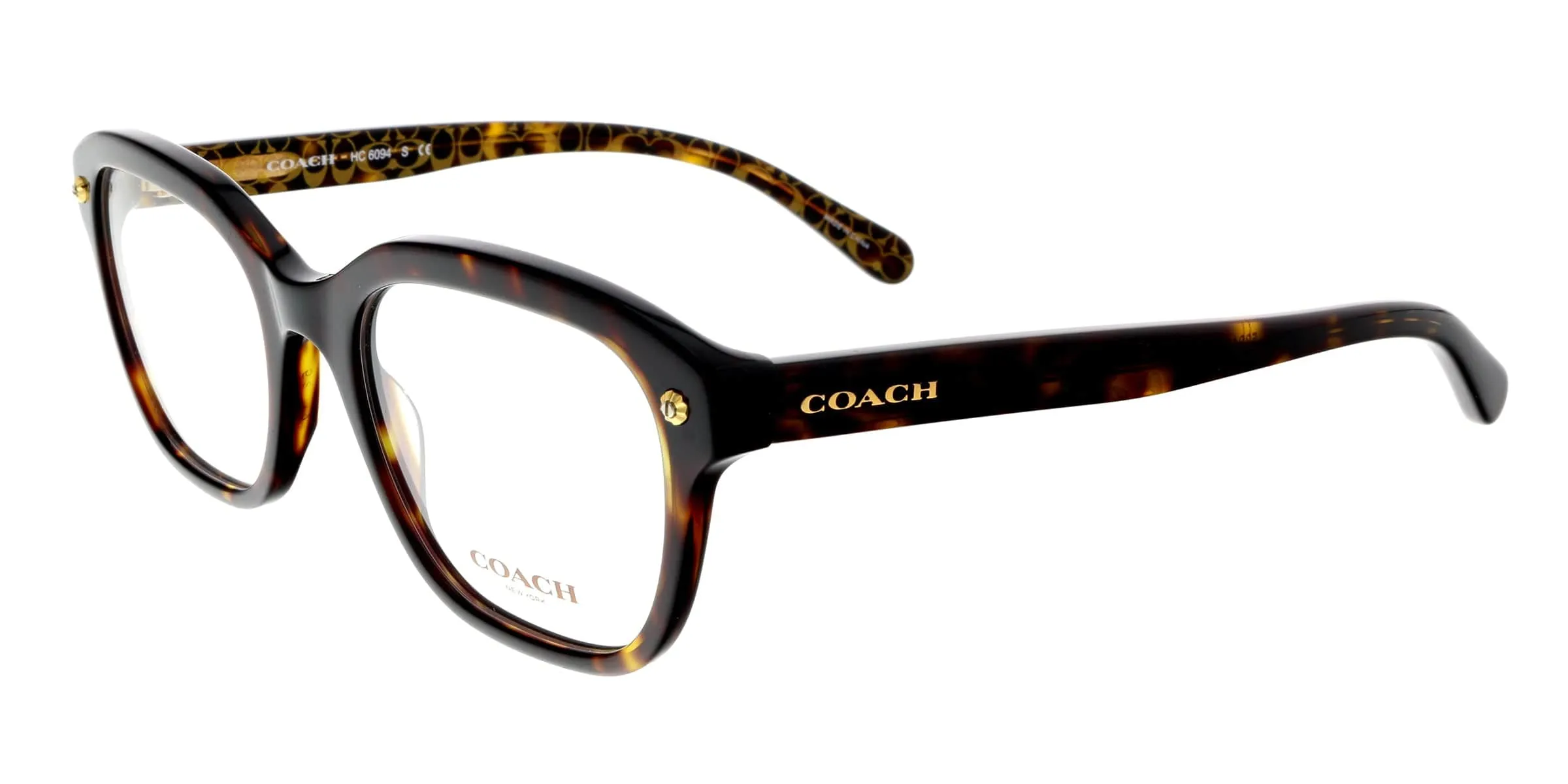 Coach HC6094 5394 Dark Tort/Dark Tort Gold Rectangle Eyeglasses