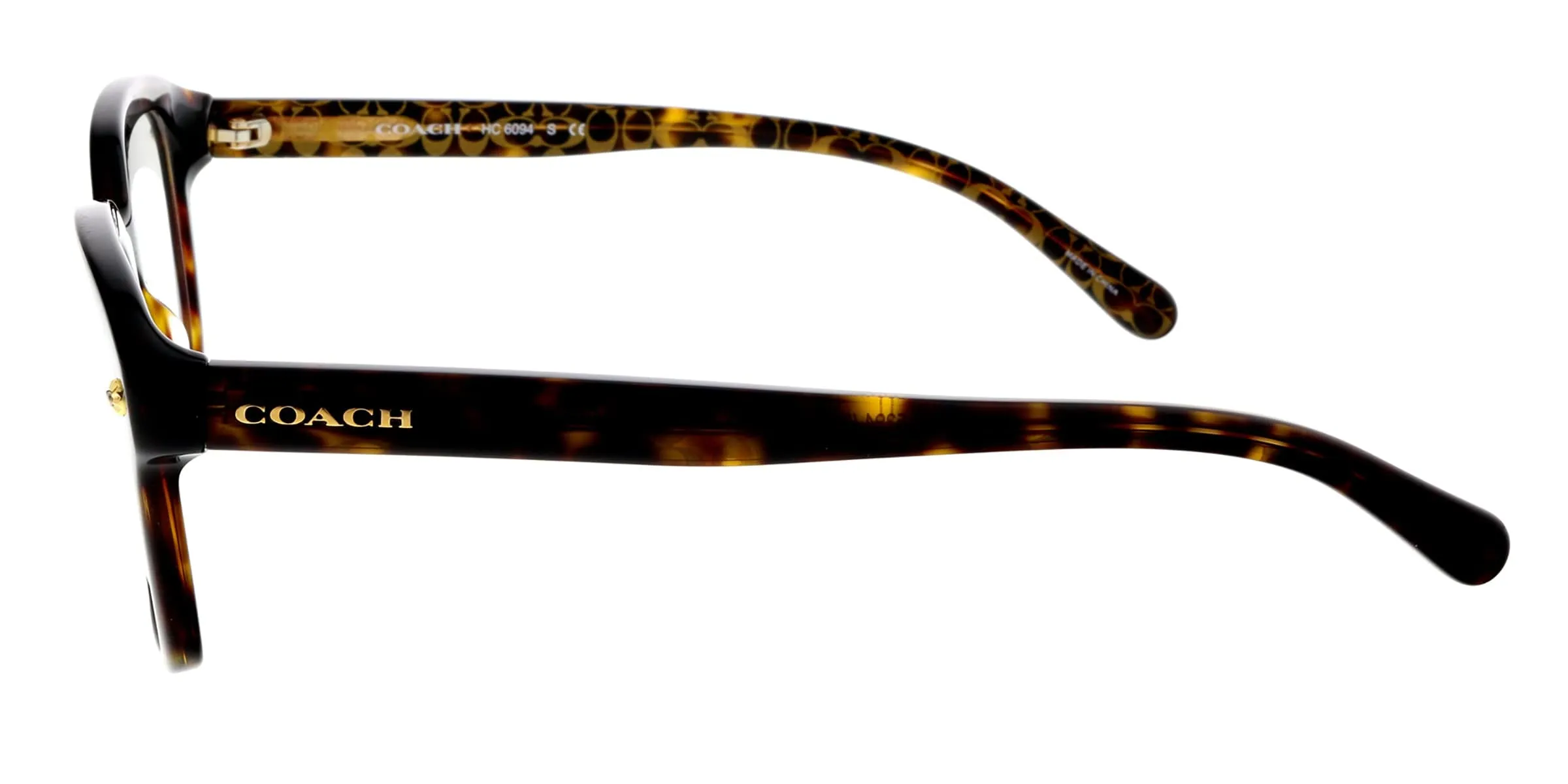 Coach HC6094 5394 Dark Tort/Dark Tort Gold Rectangle Eyeglasses