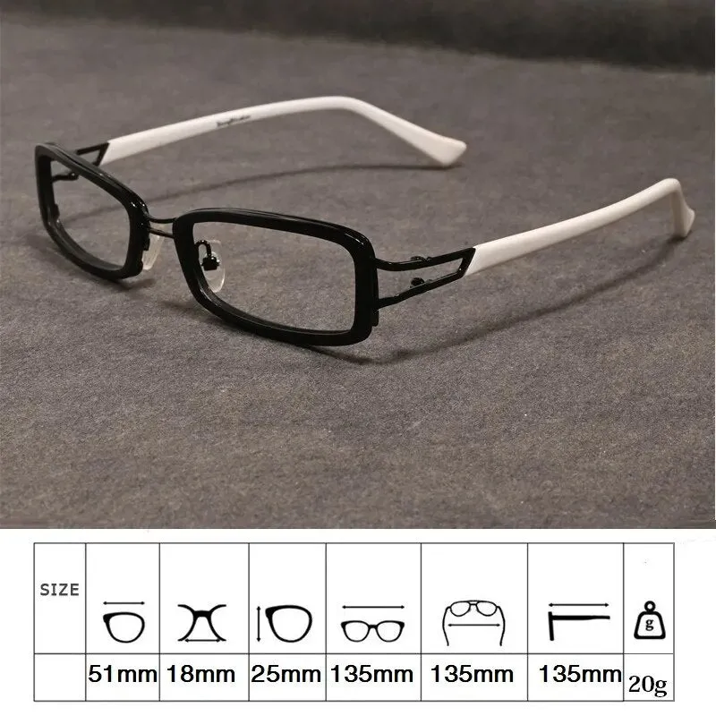 Cubojue Unisex Full Rim Rectangle Double Bridge Tr 90 Titanium Hyperopic Reading Glasses Sd2133