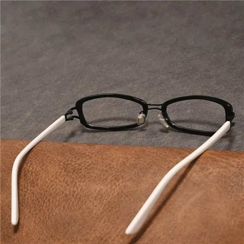 Cubojue Unisex Full Rim Rectangle Double Bridge Tr 90 Titanium Hyperopic Reading Glasses Sd2133