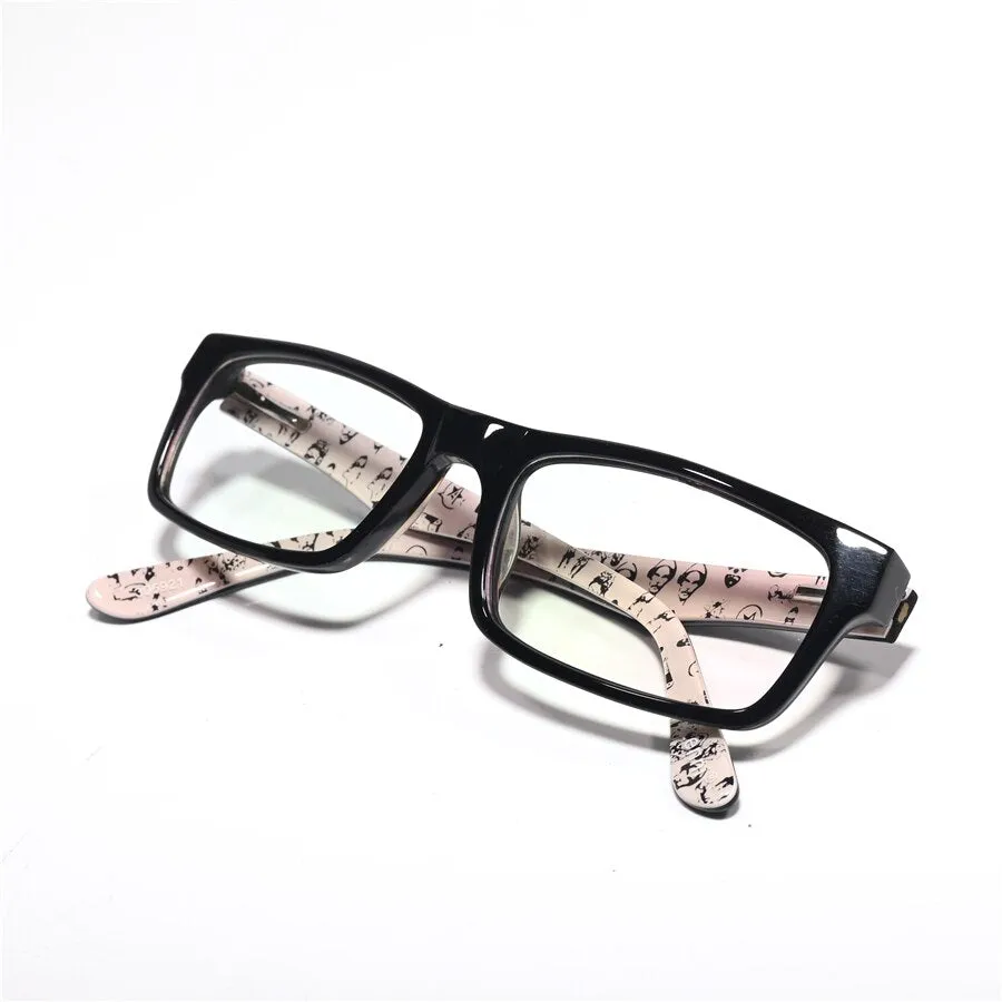 Cubojue Unisex Full Rim Small Rectangle Tr 90 Titanium Hyperopic Reading Glasses 305921
