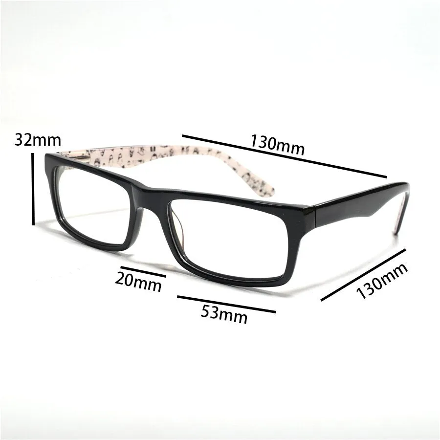 Cubojue Unisex Full Rim Small Rectangle Tr 90 Titanium Hyperopic Reading Glasses 305921