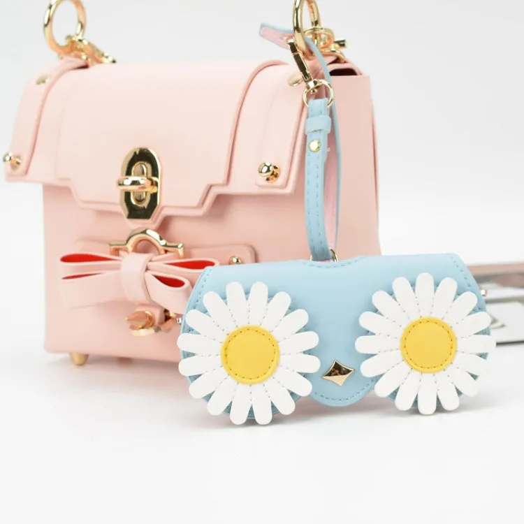 Cute And Funny PU Sunglasses Case Portable Glasses Case With Hanging Buckle, Colour: Black Tassel