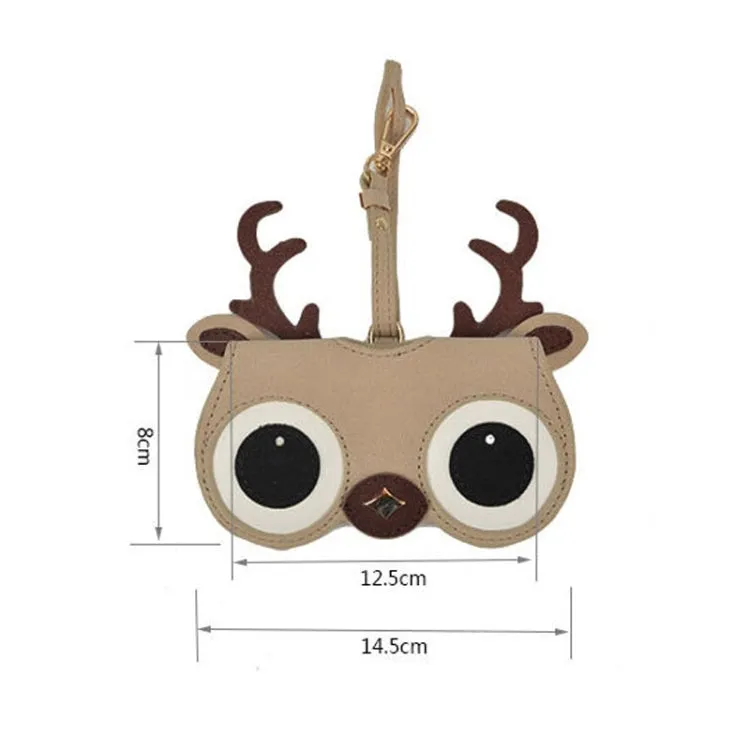 Cute And Funny PU Sunglasses Case Portable Glasses Case With Hanging Buckle, Colour: Love (Snake Pattern Stitching)