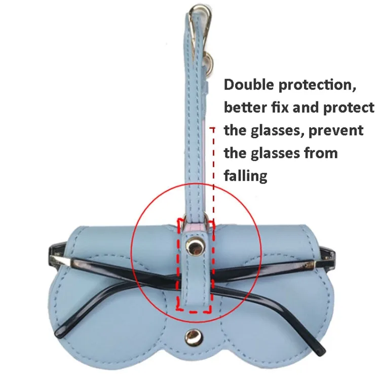 Cute And Funny PU Sunglasses Case Portable Glasses Case With Hanging Buckle, Colour: Love (Snake Pattern Stitching)