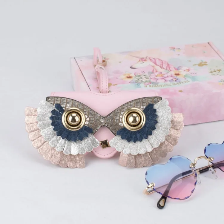Cute Quirky PU Sunglasses Case Portable Glasses Bag with Hanging Buckle, Color:  Flower Ring Pink