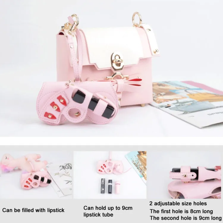 Cute Quirky PU Sunglasses Case Portable Glasses Bag with Hanging Buckle, Color:  Flower Ring Pink