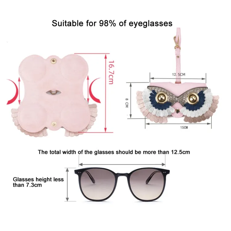 Cute Quirky PU Sunglasses Case Portable Glasses Bag with Hanging Buckle, Color:  Flower Ring Pink