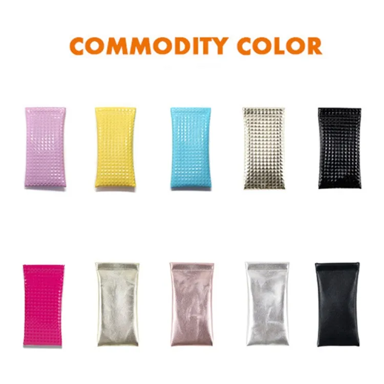 D8649-240 2pcs PU Leather Bullet Portable Waterproof Glasses Storage Bag, Color: Yellow