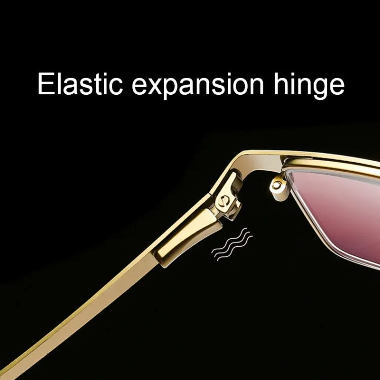 Dual-purpose Photochromic Presbyopic Glasses,  2.50D(Gold)