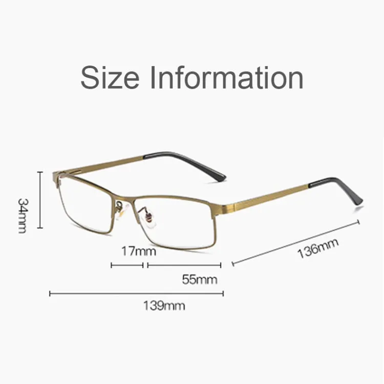 Dual-purpose Photochromic Presbyopic Glasses,  2.50D(Gold)