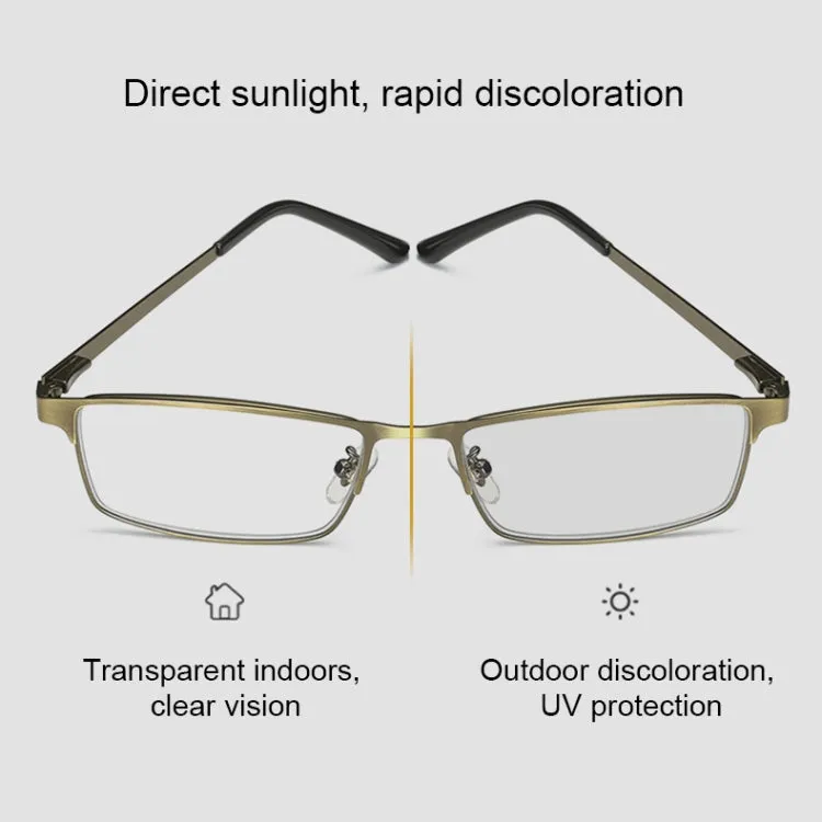 Dual-purpose Photochromic Presbyopic Glasses,  2.50D(Gold)