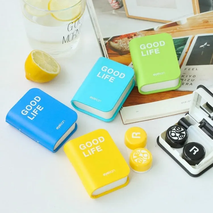 Eyekan Lovers Cartoon Cute Book Travel Glasses Contact Lenses Box for Eyes Care(Green)