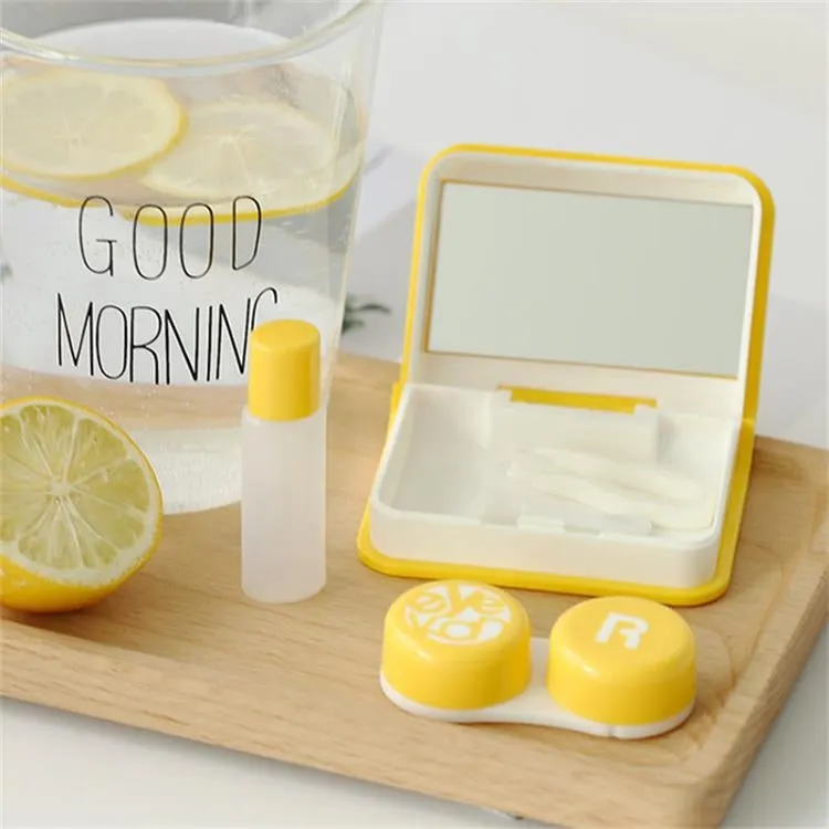 Eyekan Lovers Cartoon Cute Book Travel Glasses Contact Lenses Box for Eyes Care(Green)