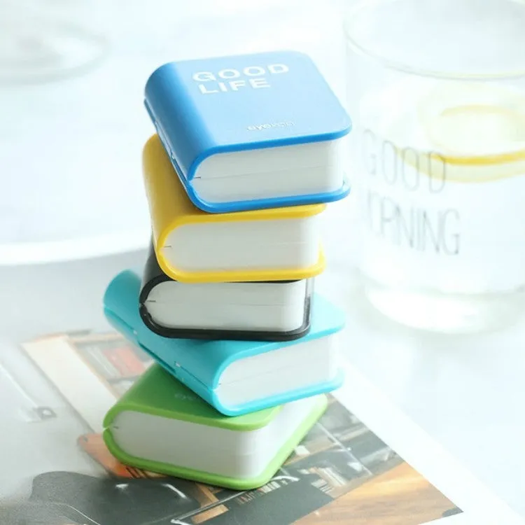 Eyekan Lovers Cartoon Cute Book Travel Glasses Contact Lenses Box for Eyes Care(Green)