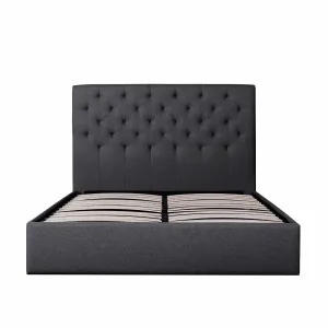 Fabric King Sized Bed Frame - Fossil Grey