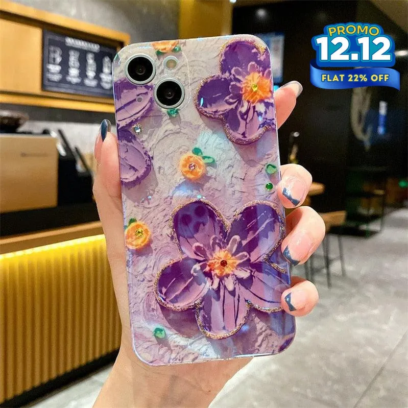 Floral Design Silicone Phone Case