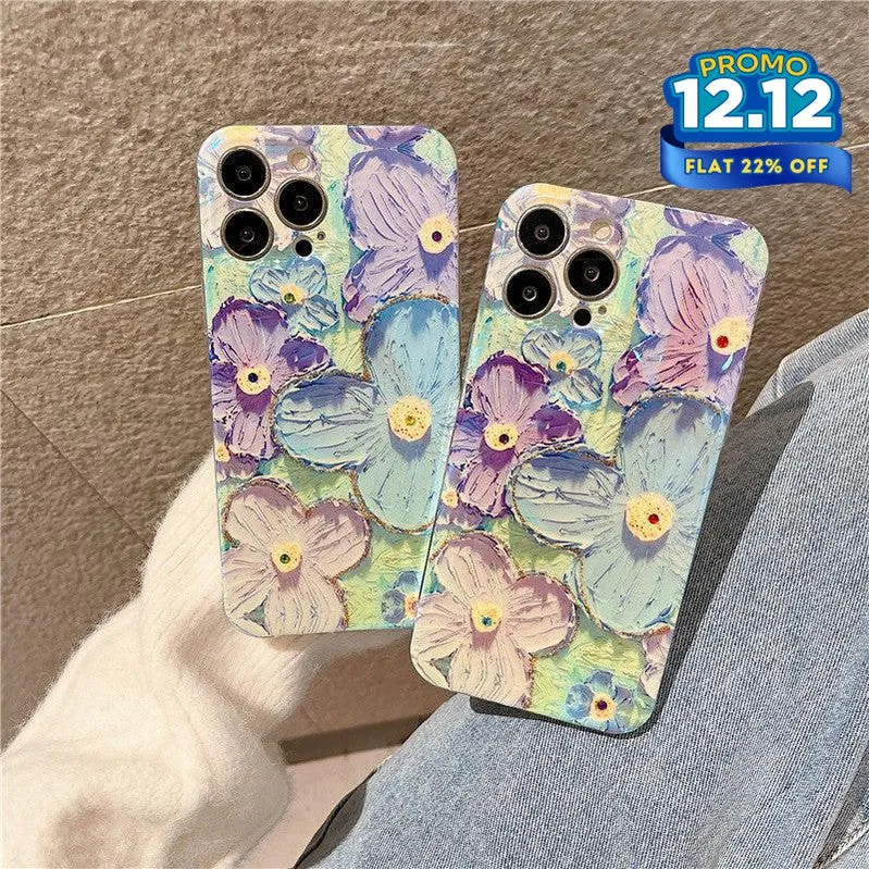 Floral Design Silicone Phone Case