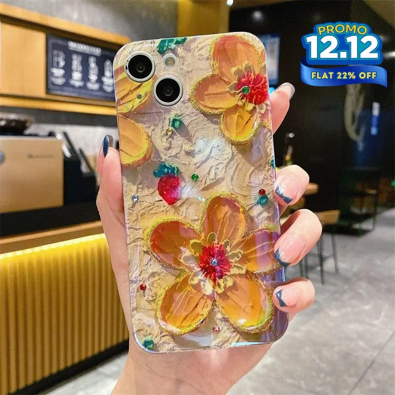 Floral Design Silicone Phone Case