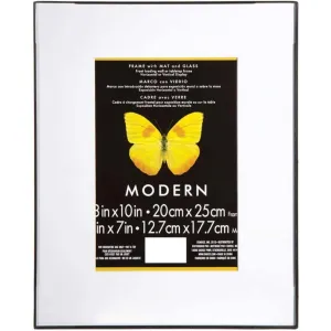 Frame with Matboard - Modern - Plastic and Glass - Black - 8 x 10 inches