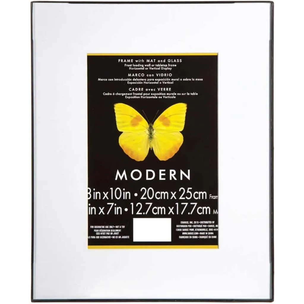 Frame with Matboard - Modern - Plastic and Glass - Black - 8 x 10 inches