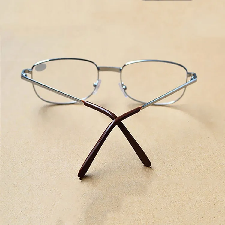 Full Metal Frame Resin Lenses Presbyopic Glasses Reading Glasses  1.50D(Silver)