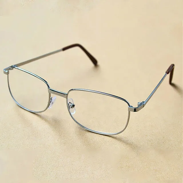 Full Metal Frame Resin Lenses Presbyopic Glasses Reading Glasses  1.50D(Silver)