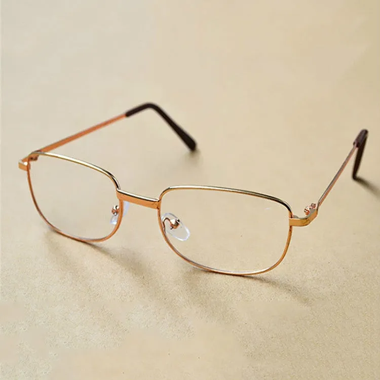Full Metal Frame Resin Lenses Presbyopic Glasses Reading Glasses  4.00D(Gold)